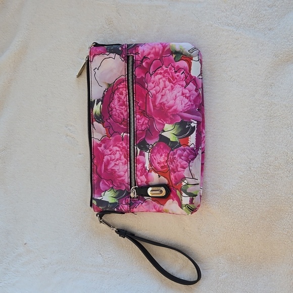 Reed Modern American Luxury Pink Floral 11" x 8" Clutch Purse - Picture 1 of 11